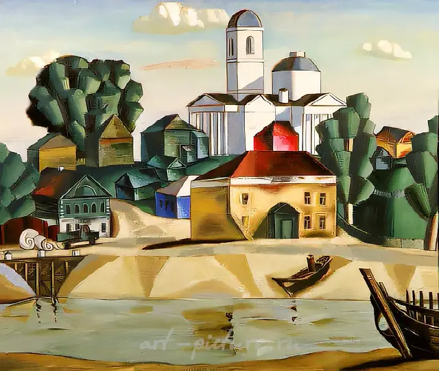 Город Мышкин, 1984, холст, масло, 115х125. Собственность автора