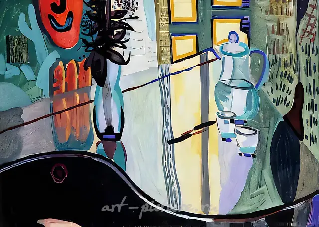 Натюрморт на пианино, 1989, холст, акрил, 50х70. Собственность автора