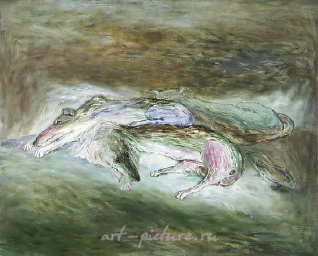 狗，1993年，布面油画，78×94厘米。作者自藏。