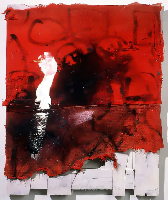 A Choir, 1995, wood, fabric, acrylic, 83x65 Author`s property