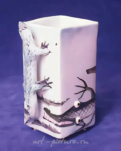 Кружка с крокодилами, 1993, фаянс, 14х9х6,5. Собственность автора