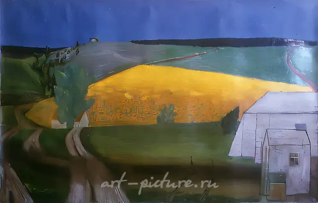 黑麦，1989年，布面油画，80×120厘米。作者自藏。