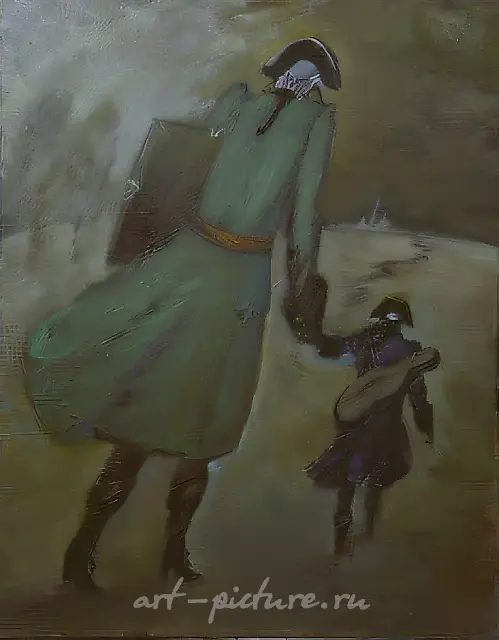 天才的步伐，1993年，布面油画，100×80。作者自藏。