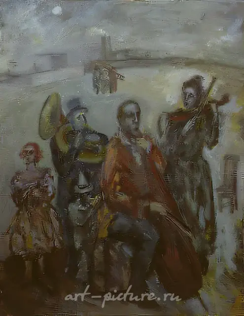 四重奏，1993年，布面油画，100×80厘米。作者自藏。