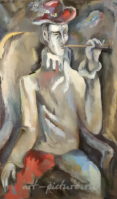 Flute-player, 1969, canvas, oil, 65x105 Catholic Academy. Freiburg. Germany
