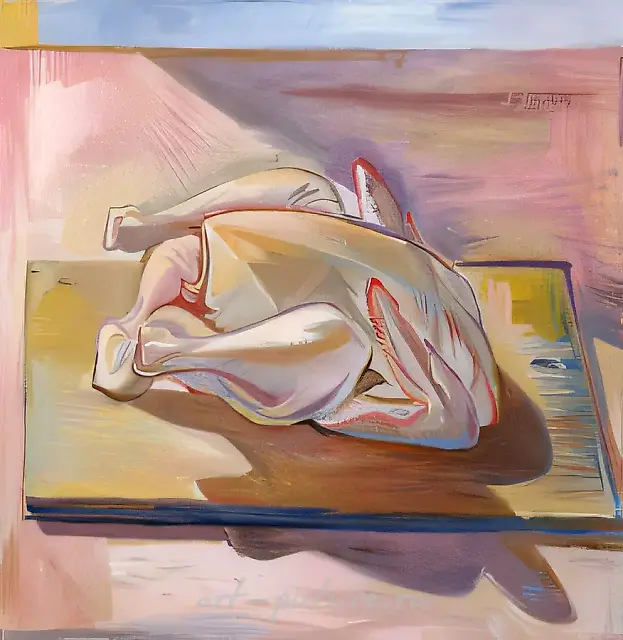 Chicken, 1995, canvas, oil, 50 x 50 cm Author`s property