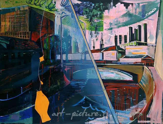 Surprise of the Evening at the Moscow-river, 1995, canvas, oil, 70 x 90 cm Author`s property