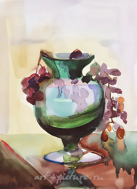 Гроздь винограда II., 1996, бумага, акварель, 24х18 Собственность автора