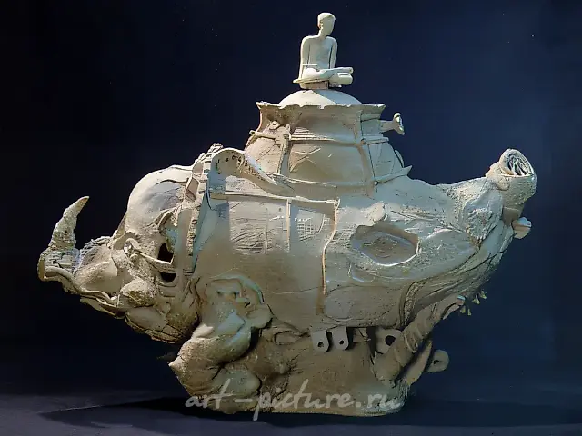 道路，1986年，陶瓷，51×63。作者自藏。