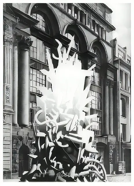 库兹涅茨基桥，1985年，纸板，铅笔，80x60。作者自藏。