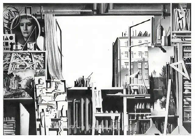 Студия, 1972, картон, карандаш, 60х80. Собственность автора