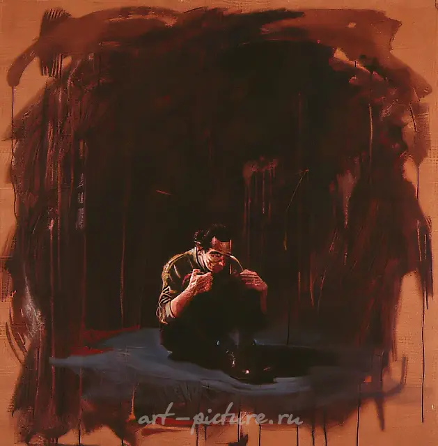 孤独，1994年，布面油画，100×100