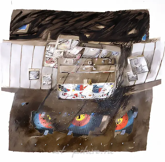 Targets, 1992, paper, mixed technique, 120x120