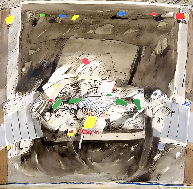 Dolls, 1994, wood, oil, 100x100