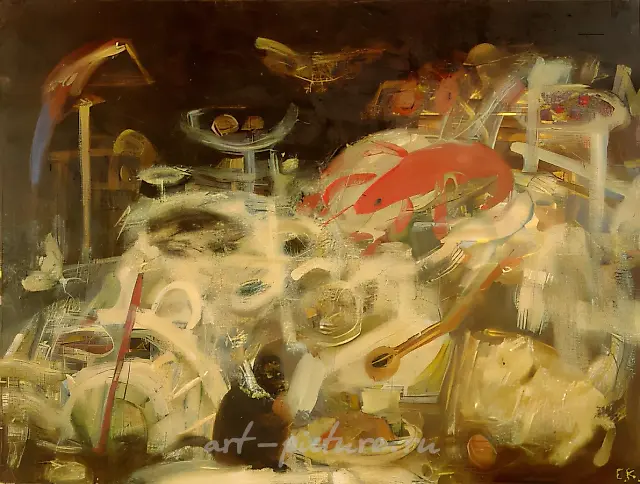 In Memory of Sneiders, 1993, canvas, oil, 125x175 Author`s property