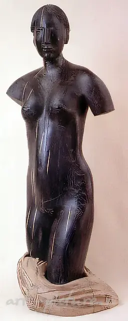 Female Torso, 1990, wood, 110x35x30 Author`s property