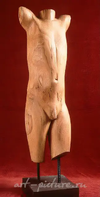 MaleTorso, 1990, wood, 110x35x30 Author`s property