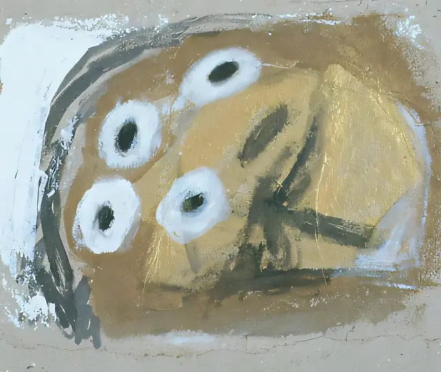 金色空间，1994年，纸板，丙烯，40×46。作者自藏。