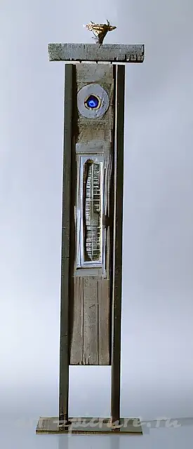 米诺陶洛斯 I，1991年，金属，熏黑底座，金属杆，玻璃质，70×15