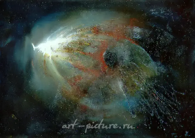 Chromocosmos, 1992, canvas, oil, 67x92 Private collection. Barcelona.