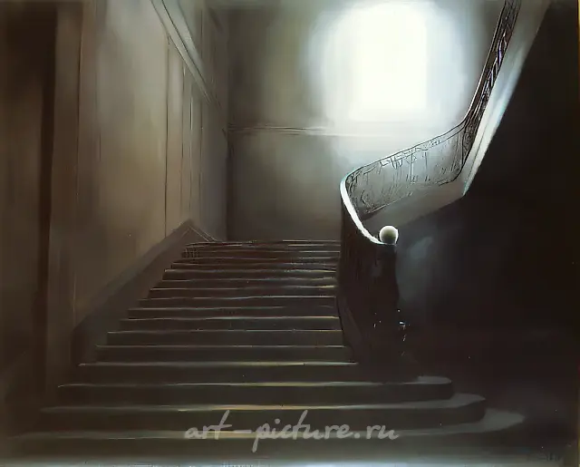 Staircase, 1984, canvas, oil, 65x81 Private collection. Chicago.