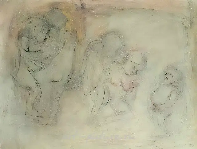 裸体，1994年，纸本，彩色粉笔，炭笔，48.5×62.9厘米，作者自藏