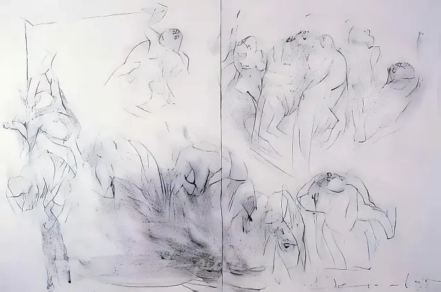 第2页。来自“……1995……”系列，1995年，纸本，炭笔，107.5×158厘米。艺术家自藏。