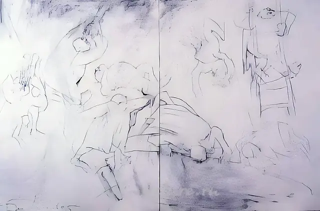 第1页。出自“……1995……”系列，1995年，纸本，炭笔，107.5×158厘米，作者自藏
