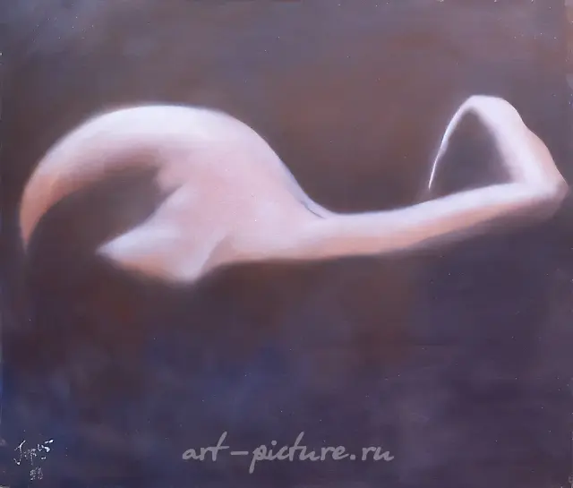 出自《剪影》系列，1993年，油画布，100x120厘米。艺术家自藏。