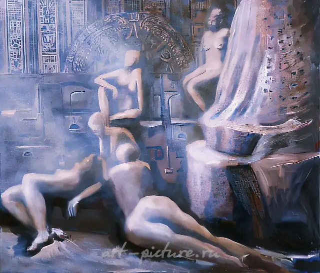 圣经主题《雅歌》，1990年，布面油画，80x100厘米。私人收藏，荷兰。