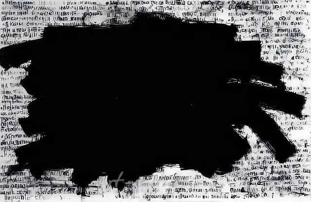 From the cycle "Two Points of View in One". No.16, 1990, Indian ink on cardboard, 70x110 Author’s property