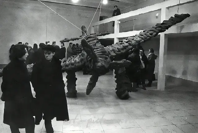 U - 87 (together with K. Preobrazhensky), 1994, wood, felt, 640x790 cm. «Regina» Gallery, Moscow