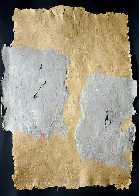 Document N XI, 1992, paper of author`s casting, collage, 78x60 cm. Author`s property