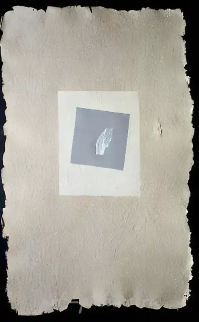 From the series «Leonardo`s Drawing Schools», 1993, paper of author`s casting, collage, 89x58 cm. Author`s property