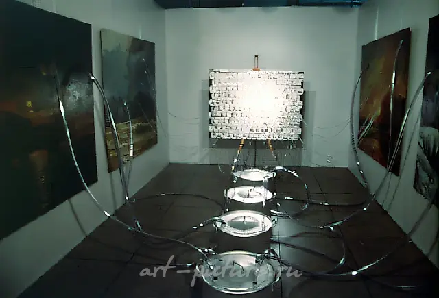 Sky Mail (with E.Elagina). Det. of the Exhibit "Adresse provisoire pour l’art contemporain russe". Musee de la Poste, Paris, 1993, Mixed media,   Kringst-Ernst Galerie, Cologne, Germany
