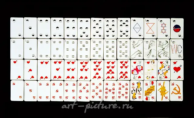 A Man and a Woman -2. 52 Playing cards, 1982, Felt-point pen on cardboard, 6,4x10 cm (each) Private collection, USA