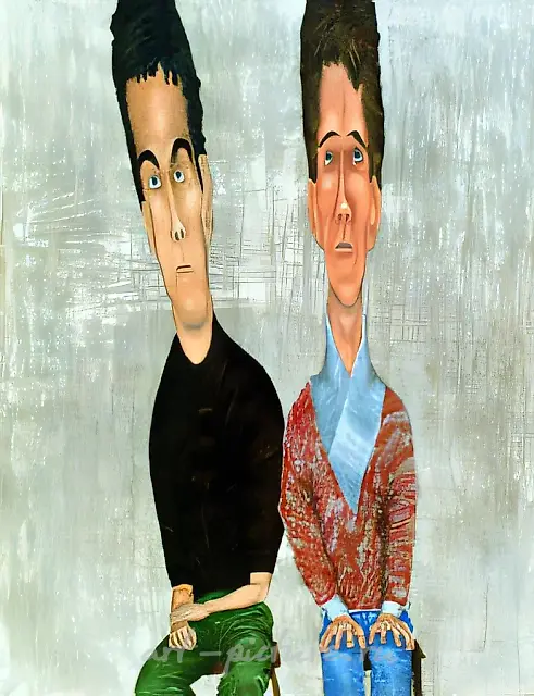 与伊利亚一起，1993年，布面油画，200x150厘米 作者自藏