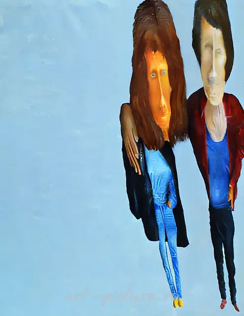 与波琳娜在一起，1994年，布面油画，200×150，作者所有