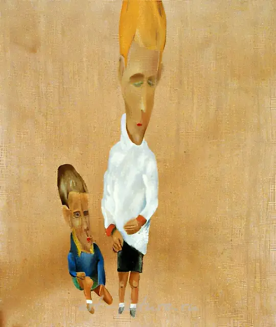 与朋友，1994年，布面油画，120×100，作者自藏
