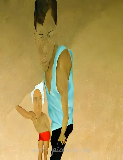 与女孩在一起，1994年，布面油画，200×150 厘米，作者自藏