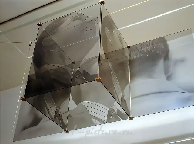 On the Ghostly. Fragment of installation, 1994, photo film, glass, 30x39.5 cm. Author`s property