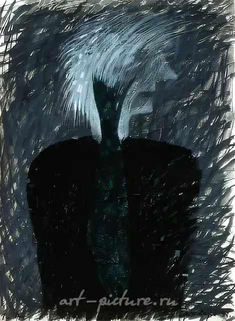 Fish - 1, 1991, paper, tempera, gouache, 50x38 cm. Author`s property