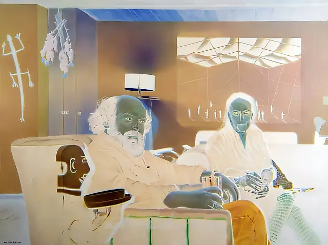 Funny Little Men. From the cycle "Negatives", 1990, Oil on canvas, 170 x 220 cm Phyllis Kind Gallery, New York, USA