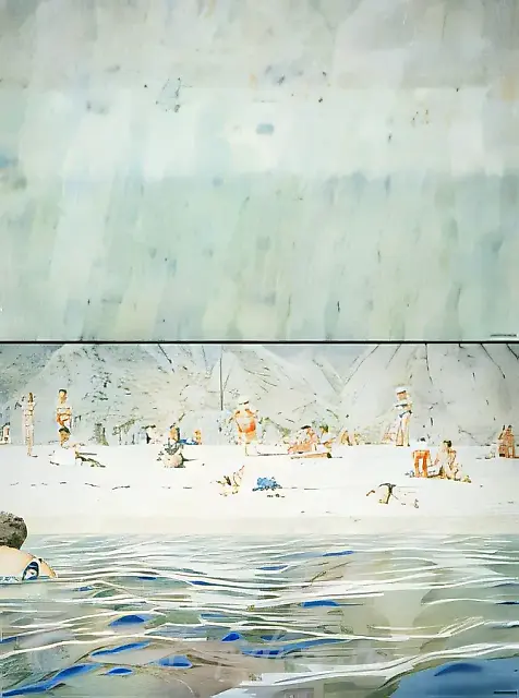 To the Shore. Diptych. From "The Obvious" project, 1992, Oil on canvas, (170 x 240 cm) x 2 Author’s property