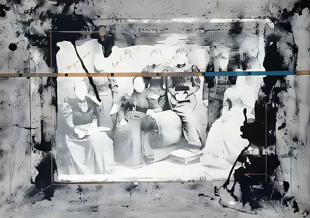 樱桃园。家庭，第二号，1990年，彩色平版画，55×75厘米，版数