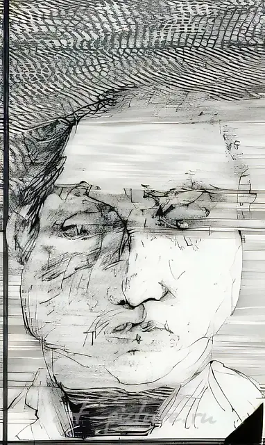 新苏联小说。肖像，1988年，墨水，钢笔，22×13.5厘米，作者自藏