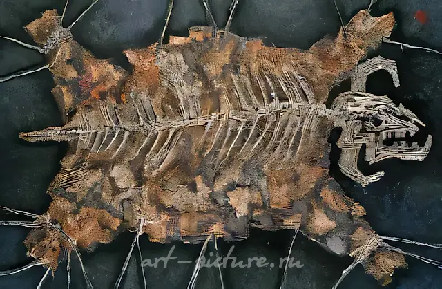 Шкура с хребтом, 1989, Холст, масло,   Собственность автора