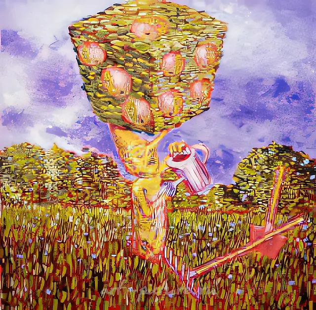 To Be Oneself, 1993, canvas, oil, 100x100 cm. Collection of I. Waldron, Moscow