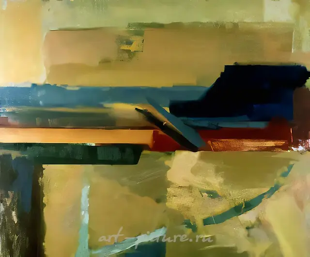 通往大海。No.2，1988年，布面油画，140×140厘米，作者自藏