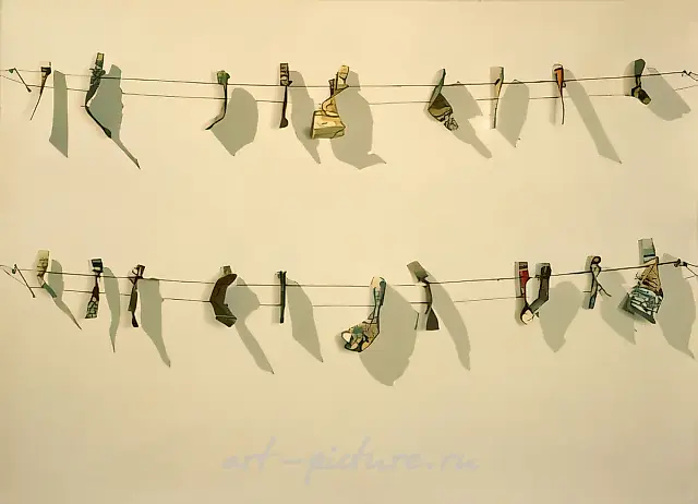 Untitled, 1992, Mixed media, 60x100x10 cm Collection of contemporary art of the Tsaritsino Museum, Moscow